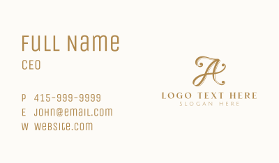 Elegant Boutique Letter A Business Card Image Preview