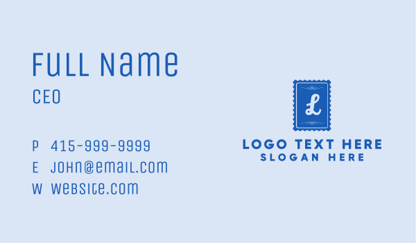  Blue Stamp Lettermark Business Card Design Image Preview