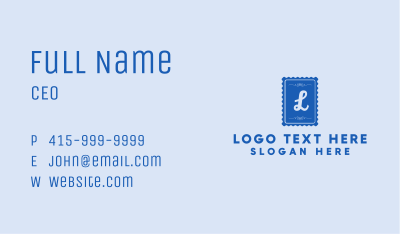  Blue Stamp Lettermark Business Card Image Preview