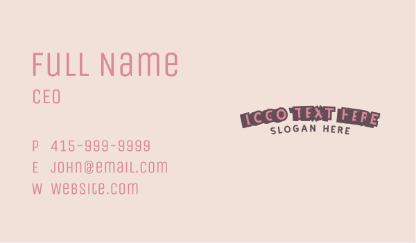 Cute Fun Wordmark  Business Card Design Image Preview