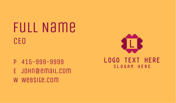 Pixelated Game Letter  Business Card Design Image Preview
