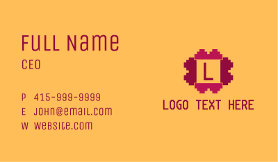 Pixelated Game Letter  Business Card