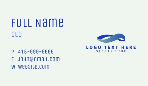 Gradient Blue Loop Business Card Design Image Preview