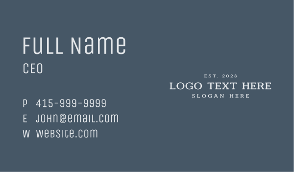 Professional Company Wordmark Business Card Design Image Preview