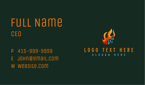 HVAC Cold Heating Business Card Design Image Preview