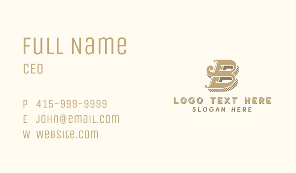 Vintage Feminine Boutique Letter B Business Card Design Image Preview