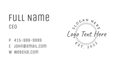 Generic Fashion Clothing Business Card