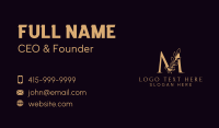 Styling Leaf Letter M Business Card Design