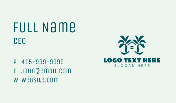Beach Tree House Business Card Design Image Preview