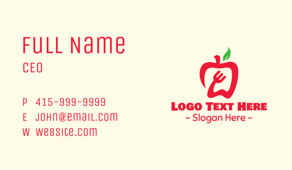 Red Apple Restaurant Business Card Design
