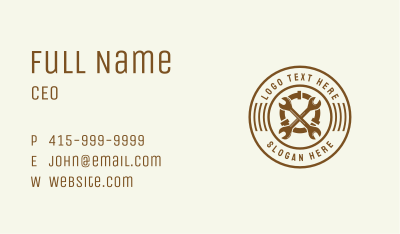 Plumbing Wrench Repair Badge Business Card Image Preview