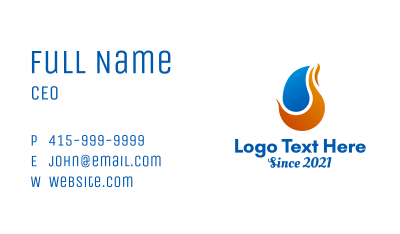 Flame Fuel Symbol Business Card Image Preview