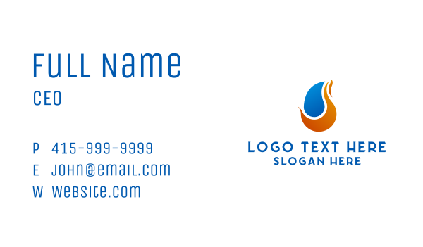 Flame Fuel Symbol Business Card Design Image Preview