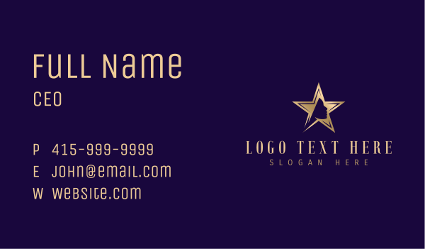 Elegant Star Beauty Business Card Design Image Preview
