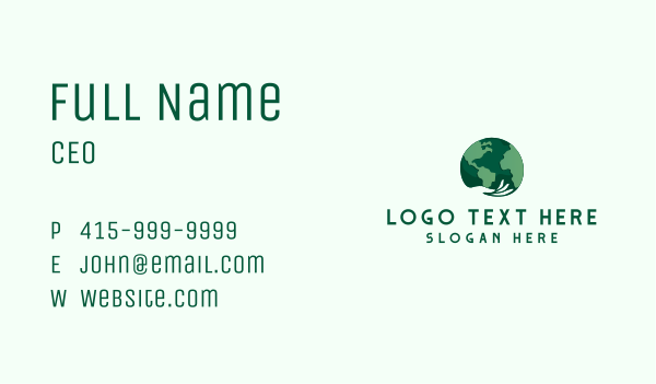 Global Earth Advocacy Business Card Design Image Preview