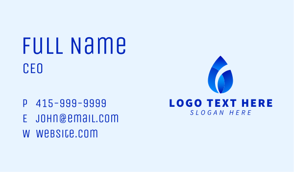 Gradient Water Droplet Business Card Design Image Preview