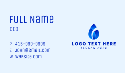 Gradient Water Droplet Business Card Image Preview