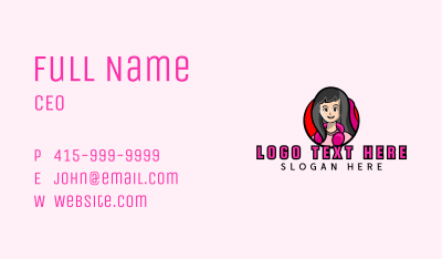 Female Gamer Stream Business Card Image Preview