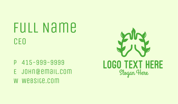 Green Lungs Vine Business Card Design Image Preview