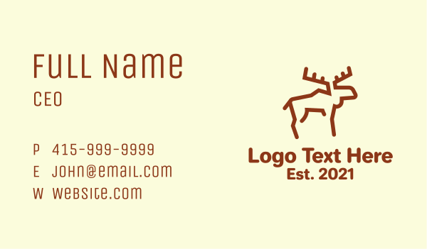 Minimalist Woodland Moose Business Card Design Image Preview