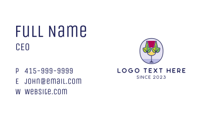 Organic Wine Glass  Business Card Image Preview