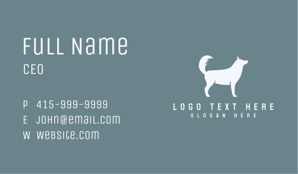 White Husky Wolf Business Card Design Image Preview