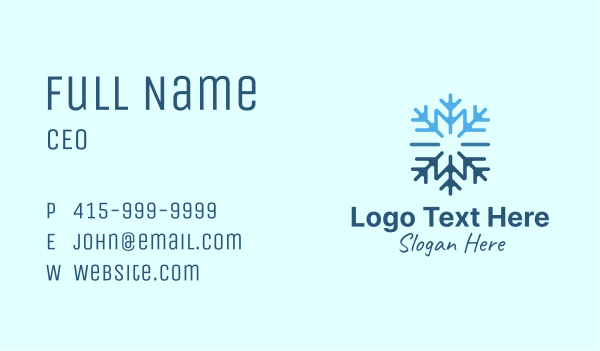 Snowflake Frost Cooling Business Card Design Image Preview