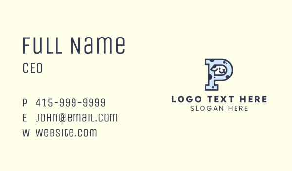 Spotted Cute Dog Business Card Design Image Preview
