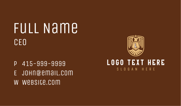 Eagle Royal Shield Business Card Design Image Preview