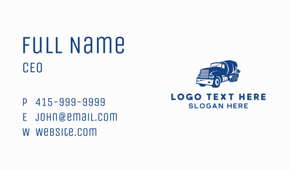 Cement Truck Mixer Business Card Design Image Preview