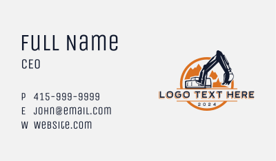 Excavator Machinery Backhoe Business Card Image Preview