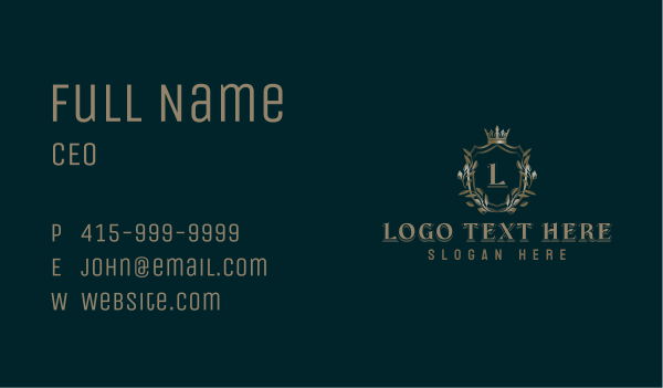 Deluxe Royal Crown Business Card Design Image Preview