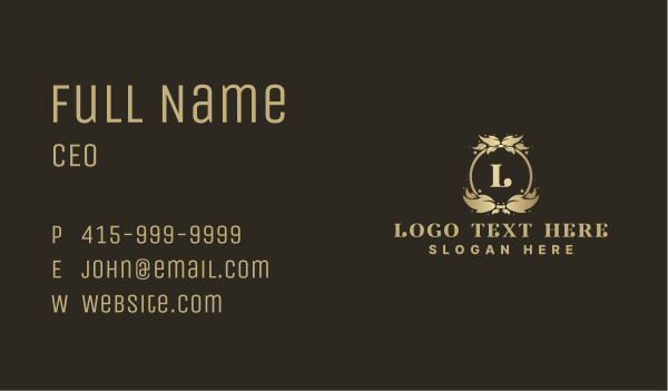 Luxury Leaves Boutique Business Card Design Image Preview