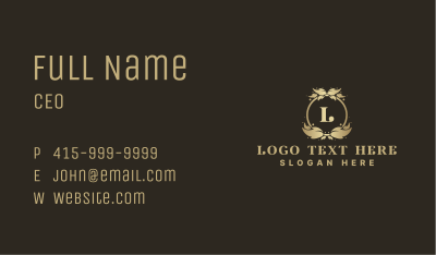Luxury Leaves Boutique Business Card Image Preview