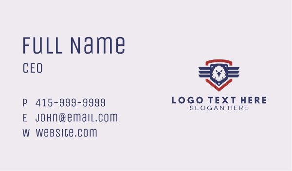 USA Eagle Shield Business Card Design Image Preview