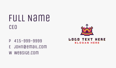 Pixel Royal Crown Business Card Image Preview