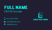 Web Circuit Letter Business Card Image Preview