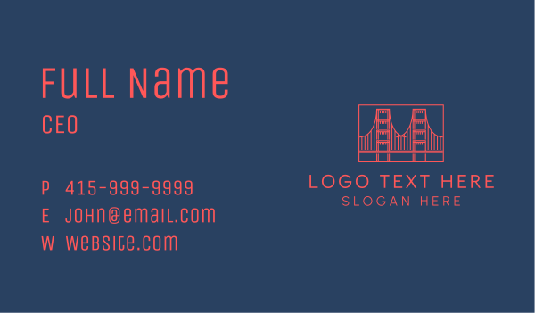 Golden Gate Bridge Business Card Design Image Preview