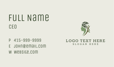 Organic Leaf Face Business Card Image Preview