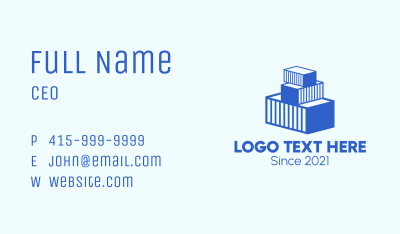Blue Cargo Container  Business Card Image Preview