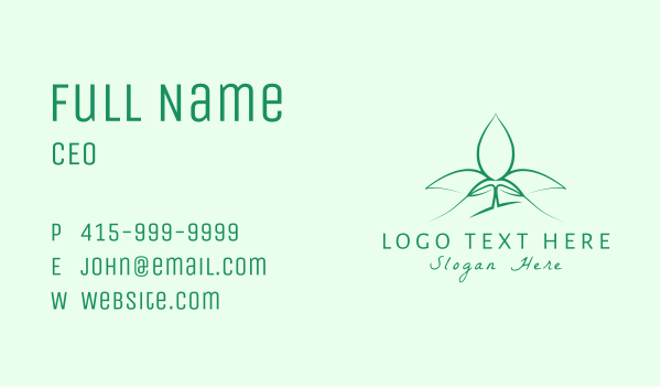 Natural Wellness Seedling Business Card Design Image Preview