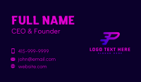 Dashing Letter P Business Card Design