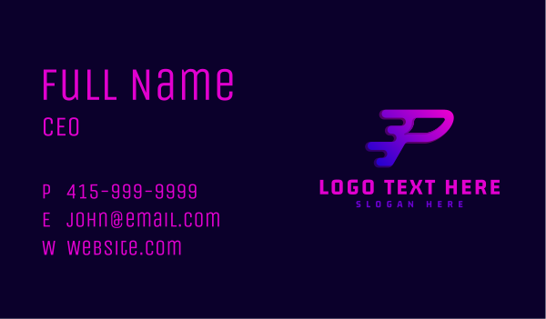 Dashing Letter P Business Card Design Image Preview