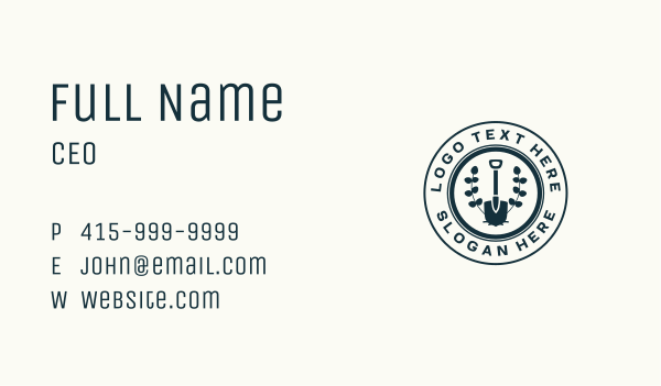 Landscape Gardening Shovel Business Card Design Image Preview