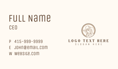 Cowgirl Fashion Hat Business Card Image Preview