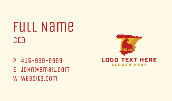 Spain Bull Flag Business Card Design Image Preview
