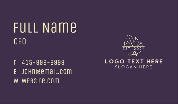 Leaf Needlecraft Stitching Business Card Design Image Preview