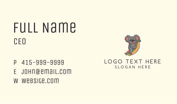 Koala Hot Dog Sandwich Business Card Design Image Preview