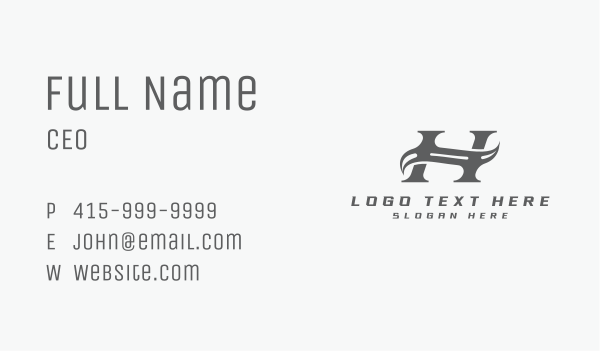 Classic Swoosh Letter H Business Card Design Image Preview