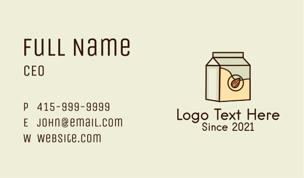 Almond Milk Box Business Card Design Image Preview